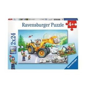 Ravensburger Çocuk 2x24 Parça Ekskavatör ve Traktör 78028 Puzzle