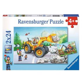 Ravensburger Çocuk 2x24 Parça Ekskavatör ve Traktör 78028 Puzzle