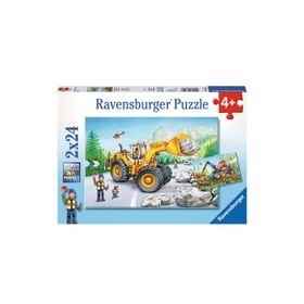 Ravensburger Çocuk 2x24 Parça Ekskavatör ve Traktör 78028 Puzzle
