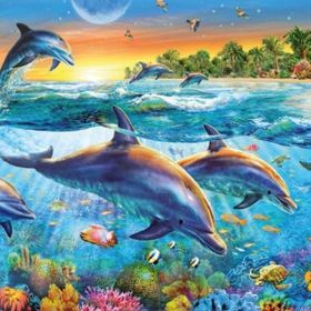 Ravensburger Günbatımında Yunuslar 500 Parça Puzzle