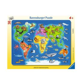 Ravensburger Hayvanlar Dünya Haritası 30 Parça Puzzle