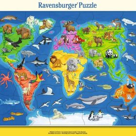 Ravensburger Hayvanlar Dünya Haritası 30 Parça Puzzle