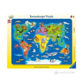 Ravensburger Hayvanlar Dünya Haritası 30 Parça Puzzle