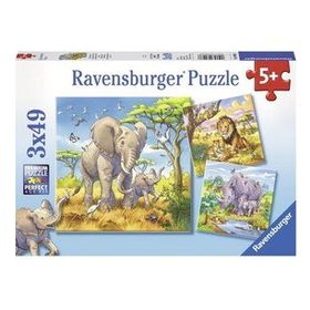 Ravensburger Vahşi Hayvanlar 080038 3x49 Parça Puzzle