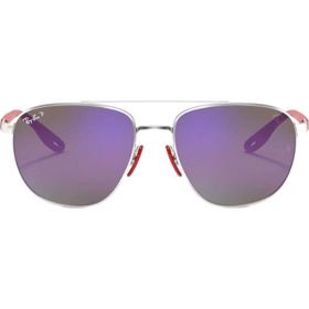 Ray-Ban Ferrari 3659M F031H0 57 Erkek Gümüş Damla Çerçeve Güneş Gözlüğü