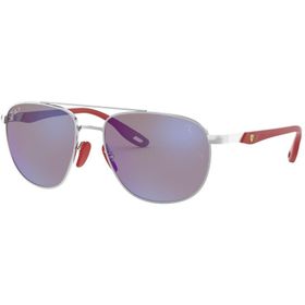 Ray-Ban Ferrari 3659M F031H0 57 Erkek Gümüş Damla Çerçeve Güneş Gözlüğü