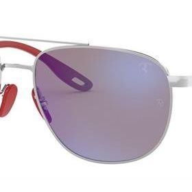 Ray-Ban Ferrari 3659M F031H0 57 Erkek Gümüş Damla Çerçeve Güneş Gözlüğü