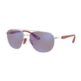Ray-Ban Ferrari 3659M F031H0 57 Erkek Gümüş Damla Çerçeve Güneş Gözlüğü
