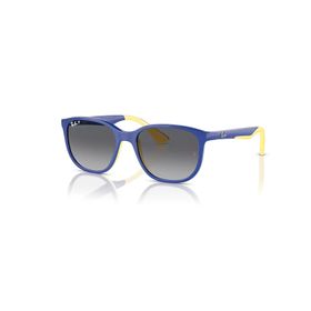 Ray-Ban Junior RJ 9078S 7132T3 48 Polarize Çocuk Kare Mavi Sarı Kemik Güneş Gözlüğü