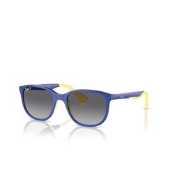 Ray-Ban Junior RJ 9078S 7132T3 48 Polarize Çocuk Kare Mavi Sarı Kemik Güneş Gözlüğü