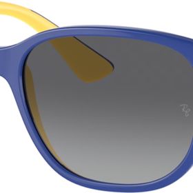 Ray-Ban Junior RJ 9078S 7132T3 48 Polarize Çocuk Kare Mavi Sarı Kemik Güneş Gözlüğü