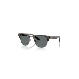 Ray-Ban RB 0504S 670781 54 Clubmaster Reverse Polarize Kare Şeffaf Füme Kemik Unisex Güneş Gözlüğü