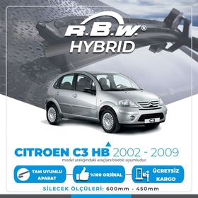 RBW Citroen C3 Hb 2002-2009 Ön Hybrid Silecek Takımı