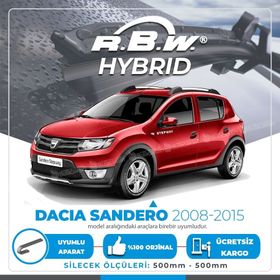 RBW Dacia Sandero 2008-2015 Ön Hybrid Silecek Takımı