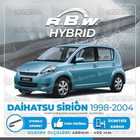 RBW Daihatsu Sirion Ön 1998-2004 Hibrit Silecek Takımı