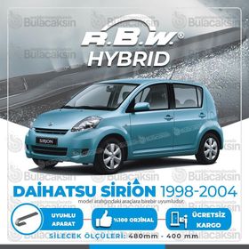 RBW Daihatsu Sirion Ön 1998-2004 Hibrit Silecek Takımı