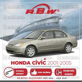 RBW Honda Civic Sedan Muz 2001-2005 Silecek Takımı