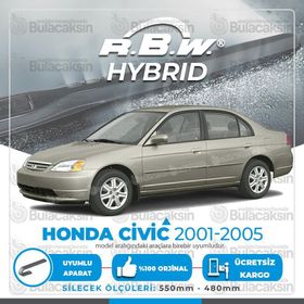 RBW Honda Civic Sedan Ön 2001-2005 Hibrit Silecek Takımı