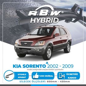 RBW Kia Sorento 2002-2009 Ön Hybrid Silecek Takımı