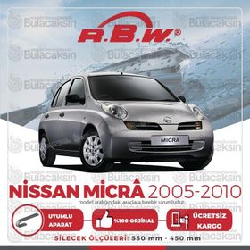 RBW Nissan Micra 2005-2010 Ön Muz Silecek Takımı