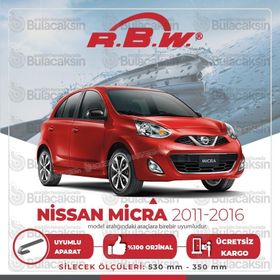 RBW Nissan Micra Muz 2011-2016 Silecek Takımı