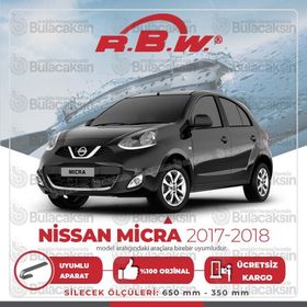 RBW Nissan Micra Muz 2017-2018 Silecek Takımı