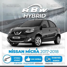RBW Nissan Micra Ön 2017-2018 Hibrit Silecek Takımı