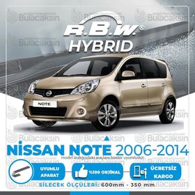RBW Nissan Note 2006-2014 Ön Hybrid Silecek Takımı