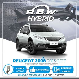 RBW Peugeot 2008 2013-2017 Ön Hybrid Silecek Takımı