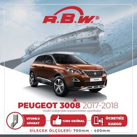 RBW Peugeot 3008 2017-2019 Muz Silecek Takımı