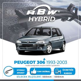 RBW Peugeot 306 HB 1993-2003 Ön Hybrid Silecek Takımı