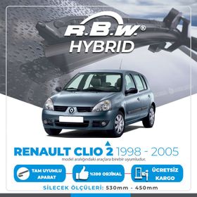 RBW Renault Clio 2 1998-2005 Ön Hybrid Silecek Takımı