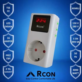 RCON RCV02 Akım ve Voltaj Korumalı Ayarlı Priz