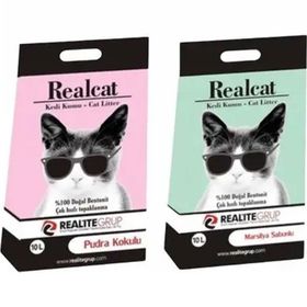 Real Cat 2x10 lt Marsilya Sabunlu & Pudra Kokulu İnce Taneli Bentonit Kedi Kumu