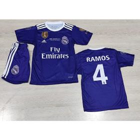 Real Madrid Mor 2017 Sezonu Cardiff Şampiyonlar Ligi Finali Sergio Ramos Çocuk Forması