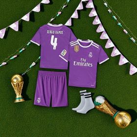 Real Madrid Mor 2017 Sezonu Cardiff Şampiyonlar Ligi Finali Sergio Ramos Çocuk Forması