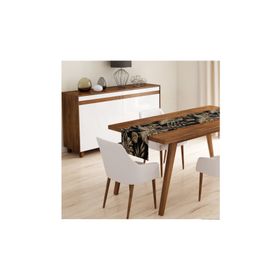 Realhomes 3080 Dekoratif Runner Siyah Kırmızı Beyaz Ekose Desenli runner