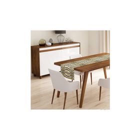 Realhomes 3461 Geometrik Zeminli Mavi Kelebek Baskılı Özel Tasarım Runner