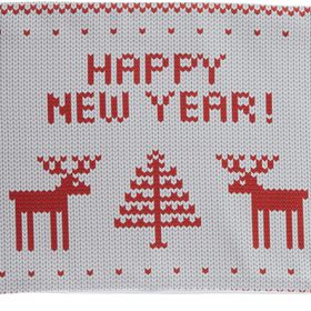 RealHomes 35x55 cm Happy New Year Temalı Dikdörtgen Dekoratif Yastık Kılıfı