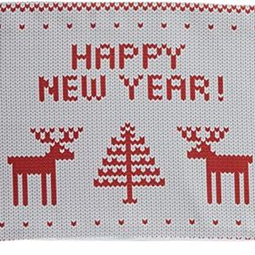 RealHomes 35x55 cm Happy New Year Temalı Dikdörtgen Dekoratif Yastık Kılıfı