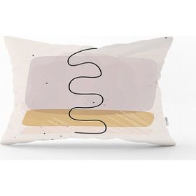RealHomes 35x55 cm Renkli Onedraw Çizimli Dijital Baskılı Modern Dikdörtgen Yastık Kırlent Kılıfı