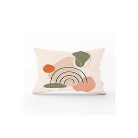 RealHomes 35x55 cm Renkli Onedraw Çizimli Dijital Baskılı Modern Dikdörtgen Yastık Kırlent Kılıfı