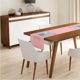 Realhomes 3709 Beyaz Zeminde Pembe Çiçekler Dijital Baskılı Modern Runner Runner-