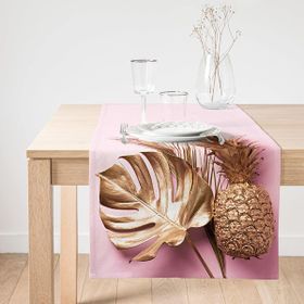 Realhomes 3D Yaprak ve Ananas Desenli Özel Tasarım Süet Runner