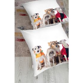 RealHomes 5619 1000gr Rh-HYerM Çeşitli Köpek Desenli Dijital Baskılı Modern Hayvan Yer Minderi