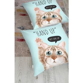 RealHomes 5713 1000gr Rh-HYerM Sevimli Kedi Desenli Dijital Baskılı Modern Hayvan Yer Minderi