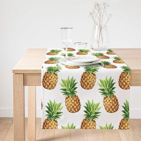 Realhomes Ananas Desenli Dijital Baskı Dekoratif Süet Runner