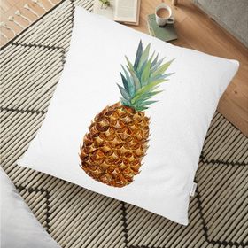 RealHomes Ananas Desenli Dijital Baskılı Dekoratif 70x70 cm Yer Minderi