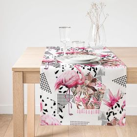 Realhomes Bal Peteği Temalı Flamingo Motifli Süet Runner
