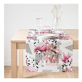 Realhomes Bal Peteği Temalı Flamingo Motifli Süet Runner